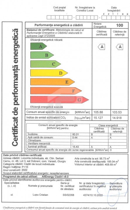 Casa 186 mp + teren 651 mp Dobreni 