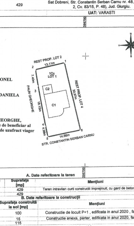 Casa 200 mp LOT 429 mp Dobreni 