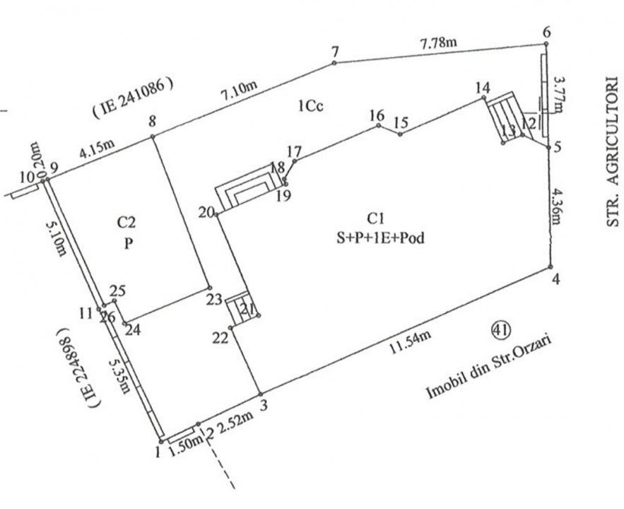 Casa individuala S+P+1E+Pod 280 mp LOT 475 mp P-ta Muncii, str.Agricultori