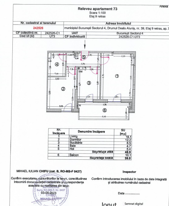 Apartament 2 camere cu terasa generoasa