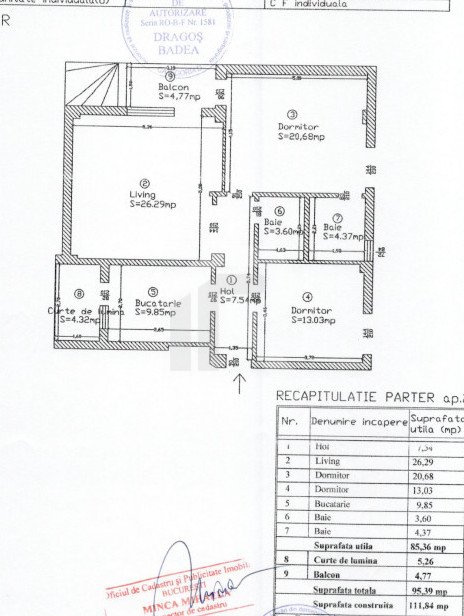 Metrou Jiului - apartament cu 3 camere și curte proprie + 2 parcări