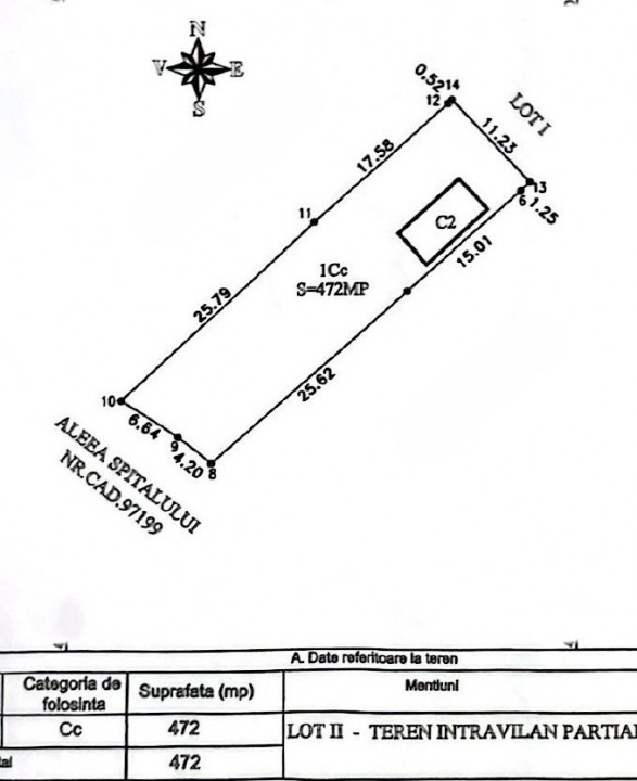 Teren 472 mp | pozitie buna | potential comercial