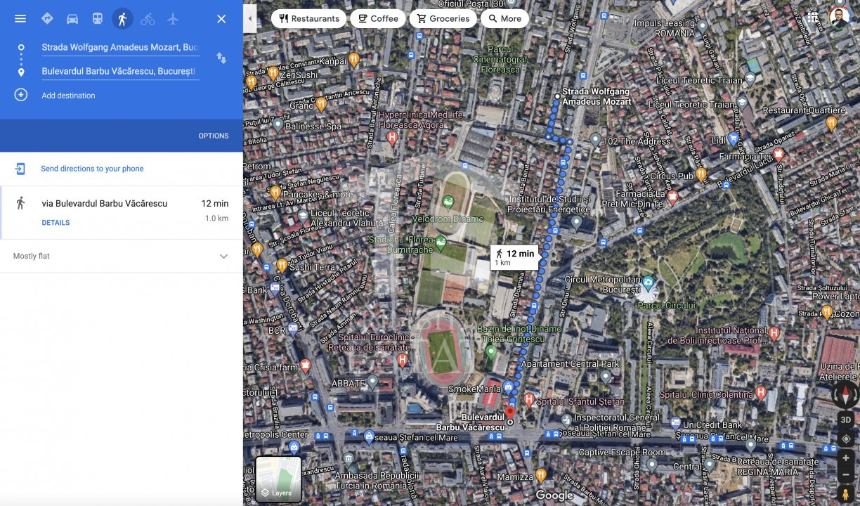 Floreasca - str. Mozart, doua minute parc si transport in comun, comision 0