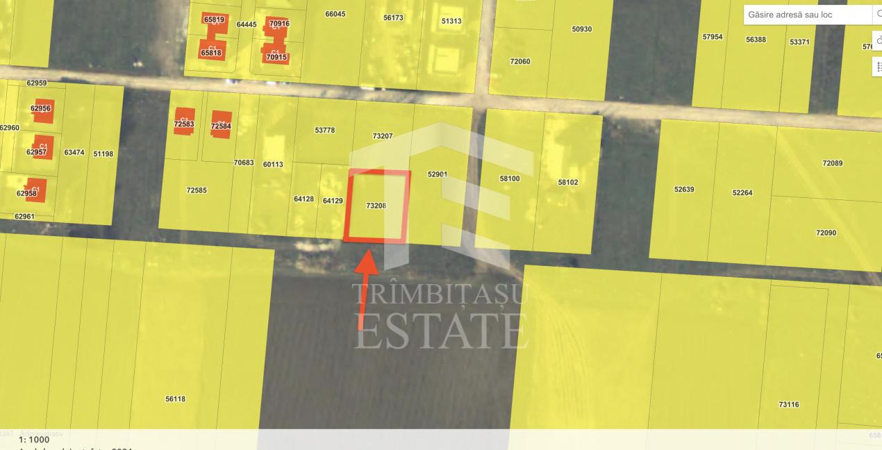 Tunari – zona Castanului | teren 750 mp | deschidere 25 ml | Ideal casa / duplex